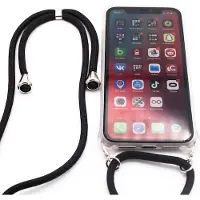 Evelatus A30s Étui avec corde Noir (Samsung A20), Coque pour téléphone portable, Transparent, Noir