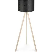 Opviq , AYD, 38 x 140 cm, Lampadaire, Noir,Crème, 70% MDF / 30% PVC -Tissu