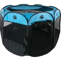 Intirilife Parc Pour Animaux De Compagnie Pratique 77 X 58 Cm Tente De Jeu En Tissu Oxford En Bleu Avec Des Pattes - Pour Chiens, Chats Ou Lapins À Transporter, Jouer Et Se Reposer