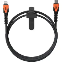 Uag Câble de charge USB-C vers Lightning avec cœur en Kevlar - 1,5 mètre - Noir / Orange