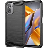 Screen Guard Professional Xiaomi Poco M5s Housse Carbon Brushed Soft TPU (Xiaomi Poco M5s), Coque pour téléphone portable, Noir
