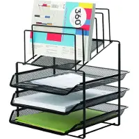 Q-CONNECT Grille avec 3 plateaux A4 et porte-lettres