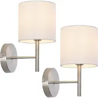 Lux.pro Applique murale set de 2 'Winsford' E14 métal textile argenté / blanc