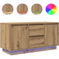 vidaXL Armoire TV avec lampes LED Chêne Artisan 100x41x50 cm