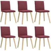 vidaXL Chaises de salle à manger 6 pcs. Tissu rouge vin