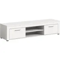 Ebuy24 Jam meuble tV 2 portes battantes, 2 étagères blanc.