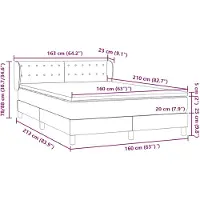 vidaXL Lit boxspring avec matelas noir 160x210 cm velours