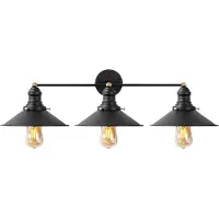 Opviq , applique murale en métal, noir et aspect vieilli, 75 x 27 x 20 cm | IP20, 3 x E27, max. 40 W | Un design industriel élégant pour les intérieurs modernes.