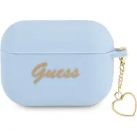 GUESS Guaplschsb Airpods Pro Cover Blue/Blue Silicone Charm Heart Collection