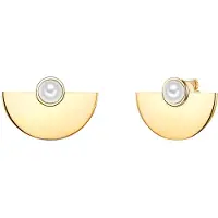 Lulu & Jane Boucles d'oreilles jaune d'or / blanc perle