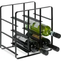 Relaxdays - Casier à Bouteilles En Métal, 9 Bouteilles, Support Vin, Hlp 30,5 X 27,5 X 20 Cm, Pour Cuisine Et Salon, Noir