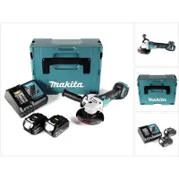 Makita DGA 511 RFJ Meuleuse d'angle sans fil 18V 125mm Brushless + 2x Batteries 3,0Ah + Chargeur + Coffret Makpac