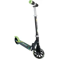 Muuwmi Aluminium Scooter Neon - trottinette, 180 mm, ABEC 5, GS-approuvée, réglable en hauteur, roues lumineuses LED, vert/noir