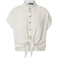 Pieces Pia Short Sleeve Shirt Beige L Femme
