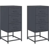 vidaXL Tables de chevet 2 pcs anthracite 36x39x78 cm acier