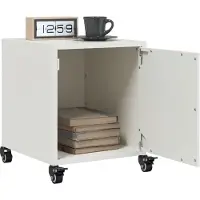 vidaXL Tables de chevet 2 pcs blanc 36x39x43,5 cm acier