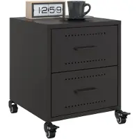 vidaXL Tables de chevet 2 pcs noir 36x39x43,5 cm acier