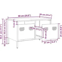 vidaXL Armoire TV noire 68x39x43,5 cm Acier laminé à froid