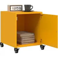 vidaXL Tables de chevet 2 pcs jaune moutarde 36x39x43,5 cm acier