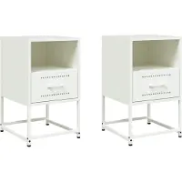 vidaXL Tables de chevet 2 pcs blanc 36x39x60,5 cm acier