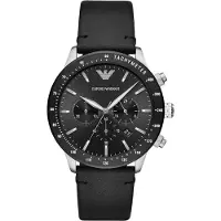 Emporio Armani Montre à affichage analogique noir / argent