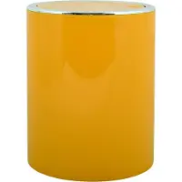 MSV Salle de bains Série "ASPEN" Poubelle de toilette design Poubelle à pédale Poubelle à couvercle basculant 6 litres (ØxH) : env. 18,5 x 26 cm jaune pastel