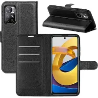 Screen Guard Professional Housse cuir Xiaomi Poco M4 Pro 5G Leather Guard (Xiaomi Poco M4 Pro 5G), Coque pour téléphone portable, Noir