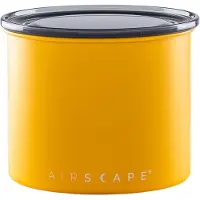Airscape Récipient à arômes en acier inoxydable Petit, boîte à café, boîte de conservation, acier inoxydable, jaune mat, AS2504