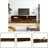 The Living Store Armoire TV chêne fumé 150x30x44,5 cm Matériau dérivé du bois