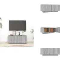 vidaXL Armoire TV Gris Sonoma 100x35x40 cm Bois composite - Meuble TV
