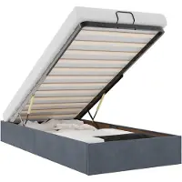 vidaXL Lit ottoman sans matelas gris foncé 90x200 cm velours