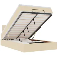 vidaXL Ottoman-lit avec matelas Crème 120x190 cm Tissu