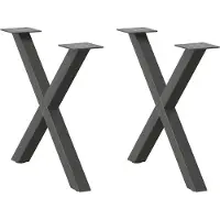 vidaXL Pieds de table basse en X 2 pcs. Anthracite 60x(42-43) cm Acier