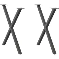 vidaXL Pieds de table de salle à manger en X 2 pcs. Anthracite 70x(72-73) cm Acier