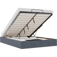 vidaXL Lit ottoman sans matelas gris foncé 140x200 cm velours