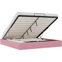 vidaXL Ottoman-lit sans matelas rose 200x200 cm velours