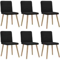vidaXL Chaise de salle à manger 6 pcs. tissu noir