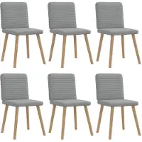 vidaXL Chaises de salle à manger 6 pcs. Tissu gris clair