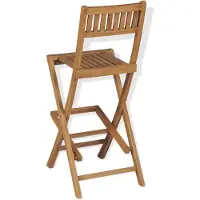vidaXL Tabouret de bar de jardin pliable 2 pcs. Teck massif - Chaises de jardin