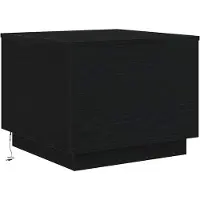 vidaXL Table basse avec lampes LED noir aspect chêne 50x50x40 cm
