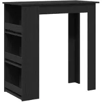 vidaXL Table de bar avec étagère noire imitation chêne 102x50x103,5 cm