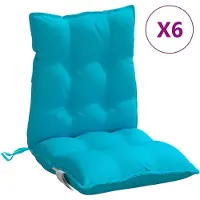 vidaXL Coussins de chaise à dossier bas lot de 6 turquoise