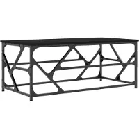 The Living Store Table basse noire 100x50x40 cm bois composite