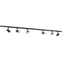 QAZQA Système d'éclairage sur rail moderne avec 6 spots noirs monophasés 200 cm - Iconic Jeana
