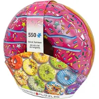 Eurographics Puzzle dans une boîte en fer blanc Donut arc-en-ciel 550 pièces
