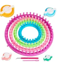 Relaxdays Kit anneau tricot, Accessoires de couture, Rose