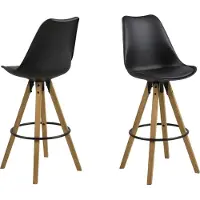 Actona Dima tabouret de bar Cuir synthétique noir.