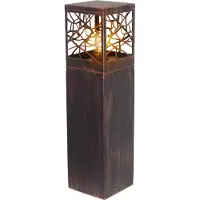 Brilliant Borne d'éclairage rustique WHITNEY | Borne d'éclairage brune protégée contre les projections d'eau pour l'extérieur | métal/plastique | 59cm de hauteur | 1x E27 douille max. 52W