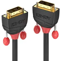 Lindy Black Line - Câble DVI - liaison simple - DVI-D (M) pour DVI-D (M) - 1 m - rond, vis moletées, support 1080p - noir