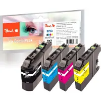 Peach Multi Pack - Lot de 4 - Noir, jaune, cyan, magenta - compatible - Cartouche d'encre (Alternative à : Brother LC-223BK, Brother LC-223M, Brother LC-223C, Brother LC-223Y)